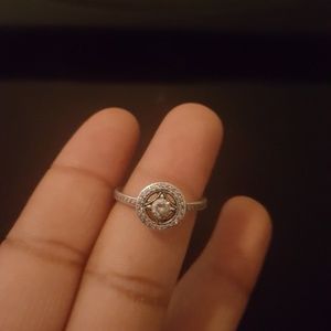 Circle shape with princess cut Pandora ring